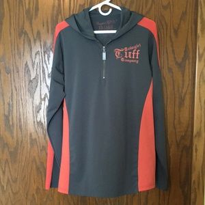 Cowgirl Tuff Company gray athletic long sleeve with coral accents